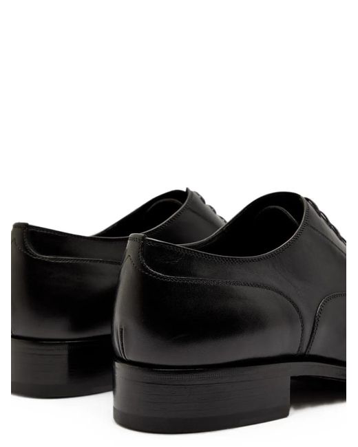 Tom Ford Black Cap-Toe Lace-Up Shoes for men