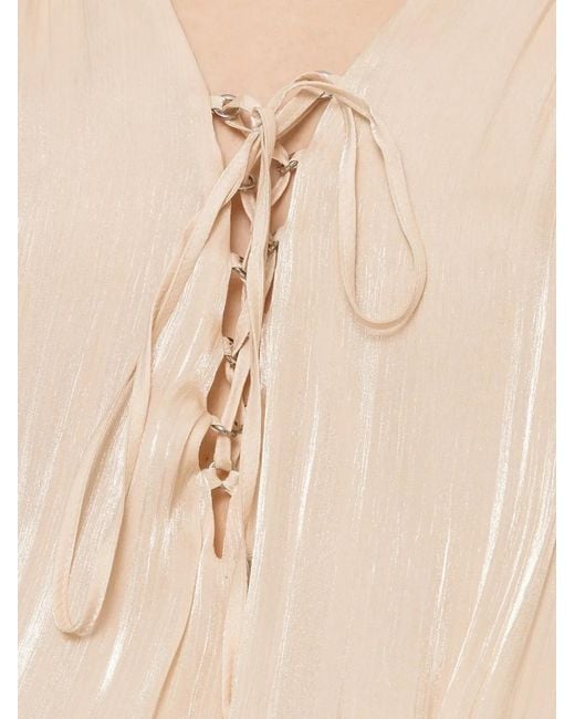 Nissa Natural Pleated Mini Dress