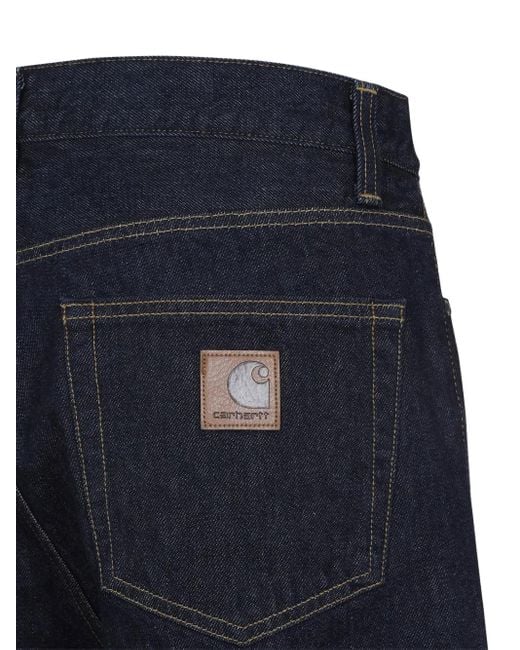 Carhartt Blue Logo-Patch Denim Jeans for men