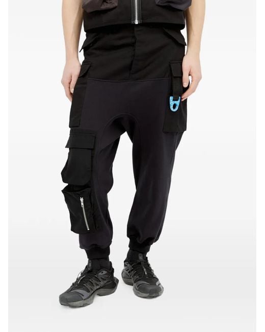 Space Available Black Multi-Pocket Trousers