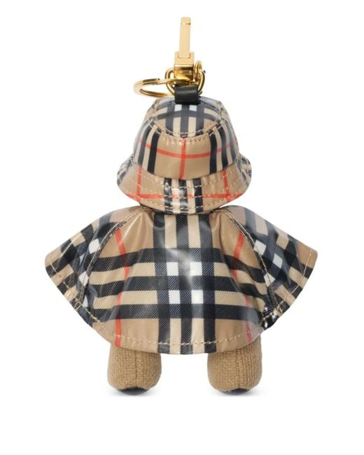 Burberry Metallic Thomas Bear Check-Pattern Keyring