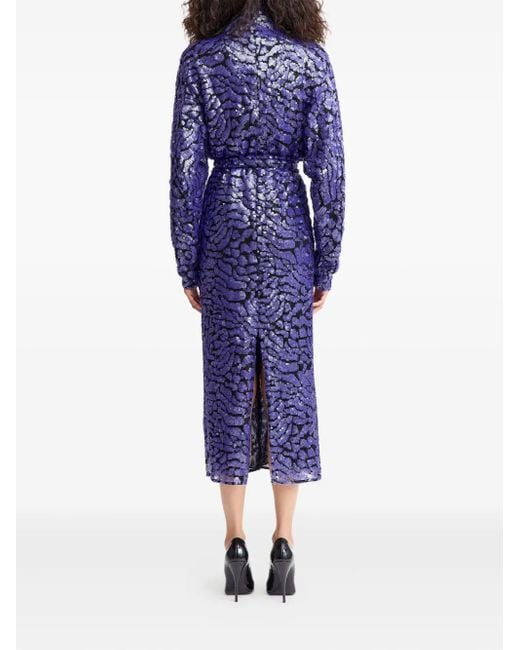 Abito Midi Epole Con Paillettes di 16Arlington in Blue
