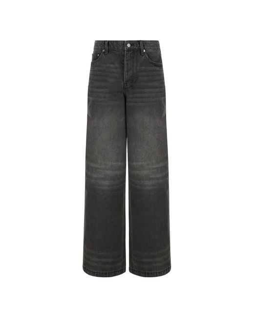 Ksubi Gray Faded-Detail Wide-Leg Jeans for men