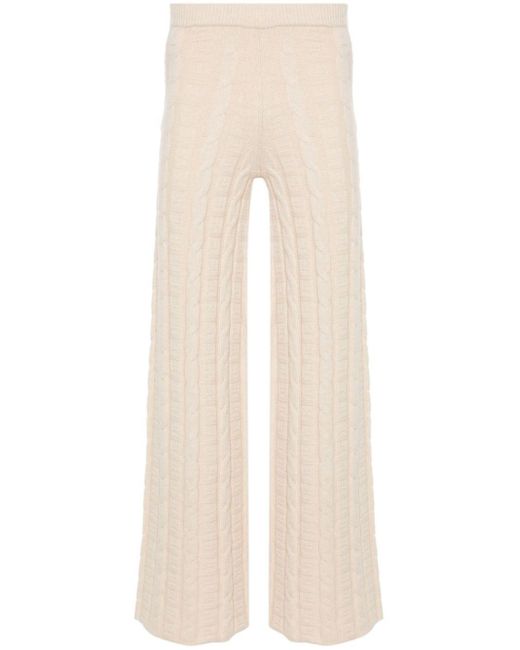 Acne Natural Cable-knit Flared Trousers