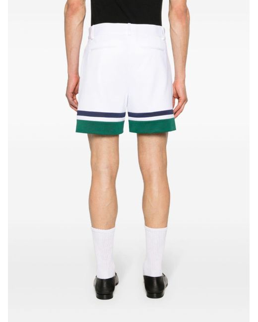 Casablancabrand White Sports Stripe-detail Shorts for men