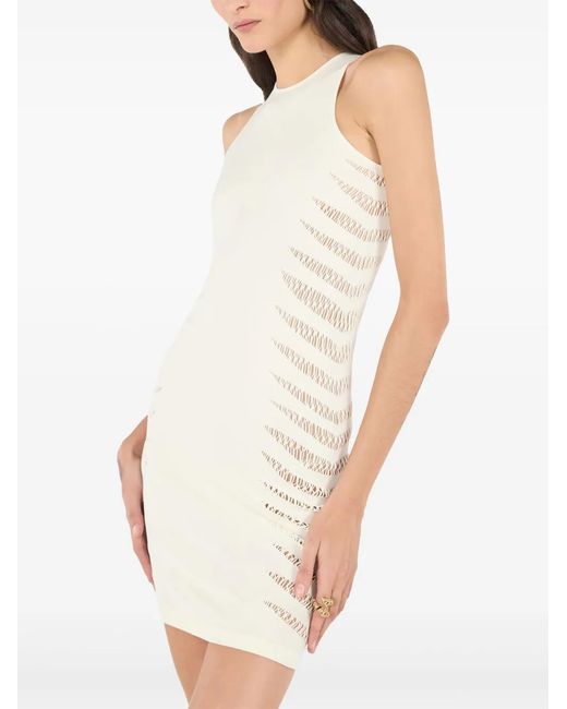 Roberto Cavalli White Ripped-Effect Mini Dress