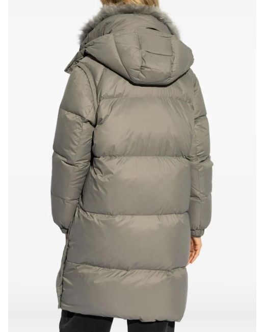 Abrigo con capucha removible Yves Salomon de color Gray