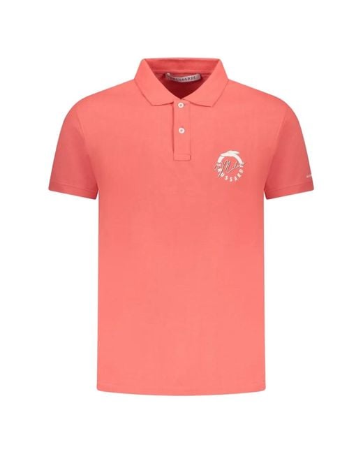 Trussardi Pink Logo-Detail Polo Shirt for men