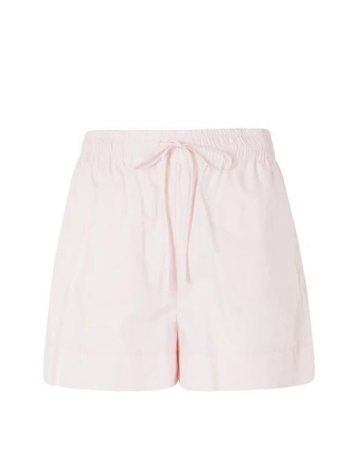 SOLOTRE Pink Drawstring-Waist Shorts