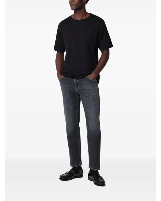 PT Torino Blue Logo-Patch Washed Jeans for men