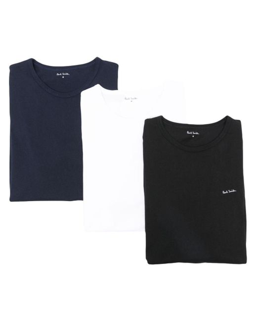Paul Smith Black Logo-print Cotton T-shirt (pack Of Three) for men