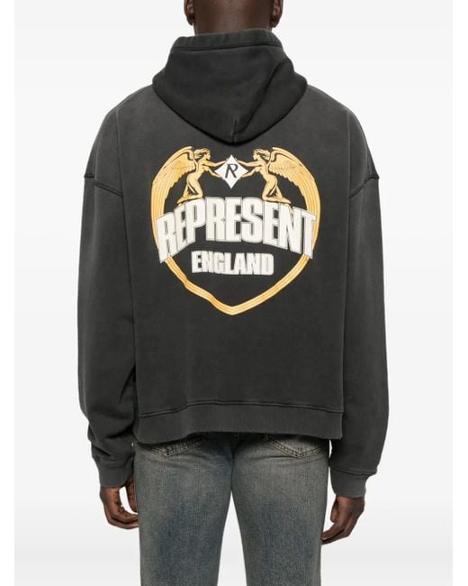 Sudadera con capucha y logo bordado Represent de hombre de color Black