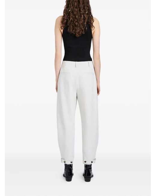 Proenza Schouler White Kay Button-Fastening Balloon Trousers