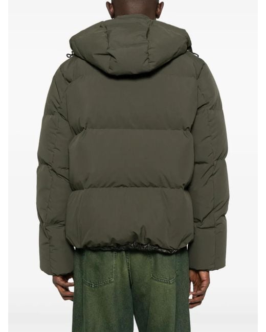 Plumífero con capucha y cordones Sacai de hombre de color Green