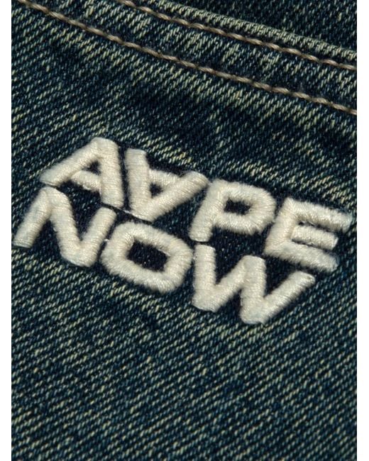 Aape By A Bathing Ape Green Logo-Patch Carpenter Shorts for men