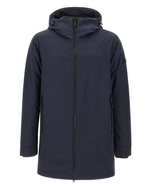 Peuterey Blue Hooded Zip-Up Parka for men