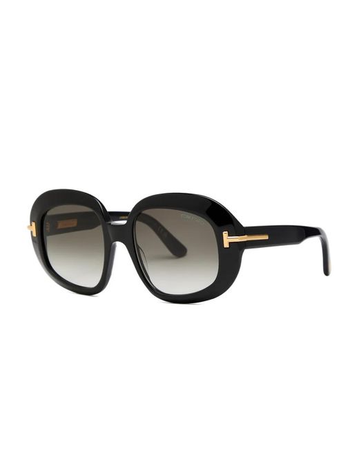 Tom Ford Black Oval-Frame Sunglasses for men