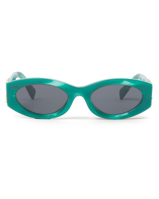 Miu Miu Blue Glimpse Oval-frame Sunglasses