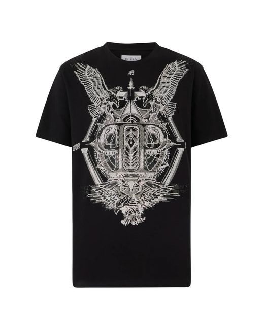Philipp Plein Black Crew-Neck Short-Sleeve T-Shirt for men