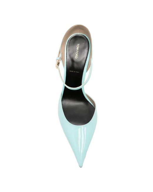 Tom Ford White Pointed-Toe Heeled Pumps