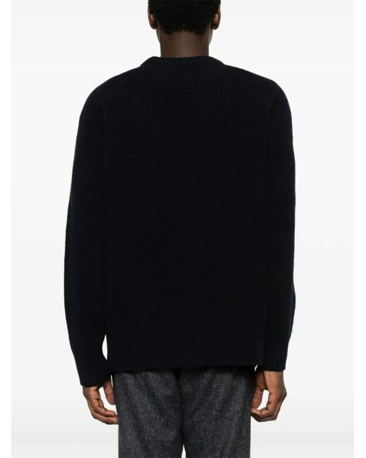 Closed Blue Chunky Knit Raglan Sweater for men