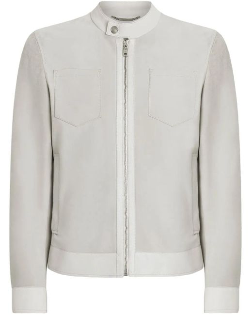 メンズ Dolce & Gabbana レザージャケット Gray