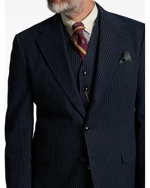 RRL Blue Pinstripe-Pattern Single-Breasted Blazer for men