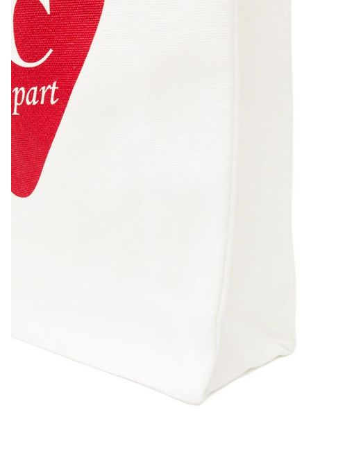 A.P.C. White Logo-Printed Tote Bag