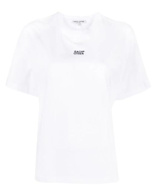 Each x Other White Logo-Print Cotton T-Shirt