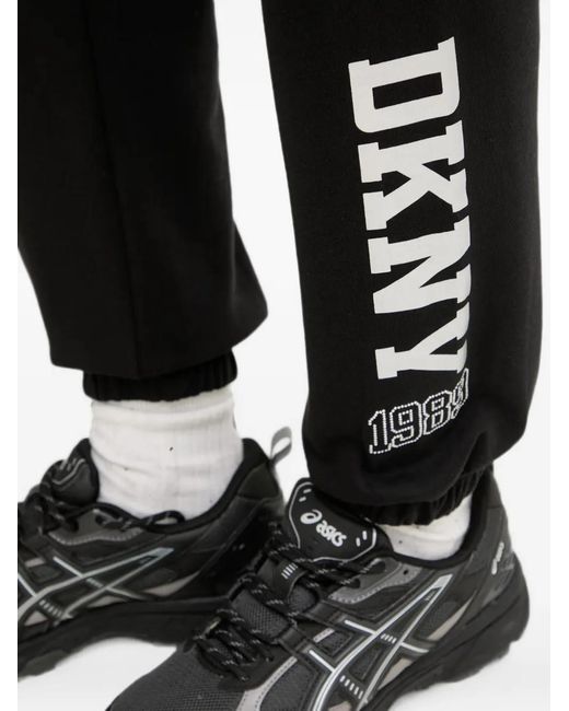 DKNY Black Logo-Print Track Pants