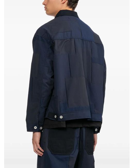 Comme des Garçons Blue Multi-Pocket Patchwork Overshirt for men