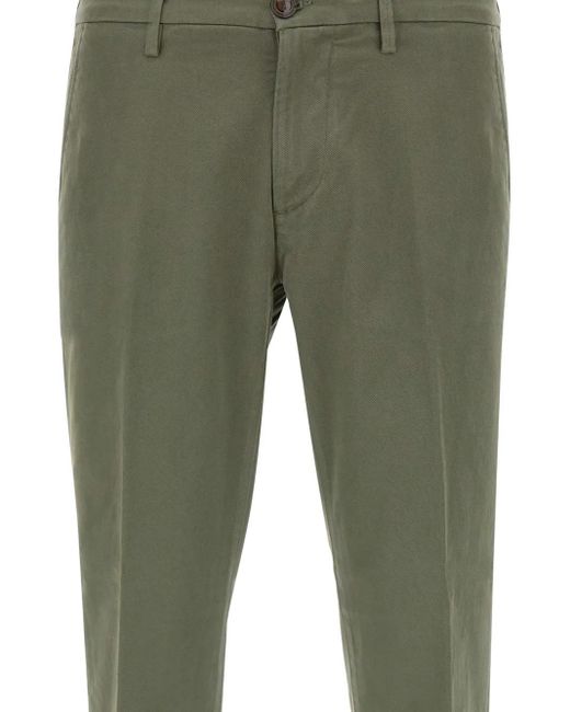 Re-hash Green Cuffed Welt-Pocket Trousers for men