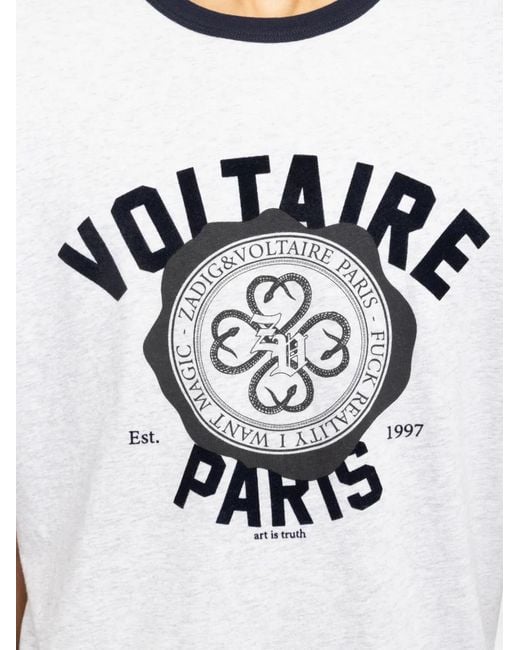 Zadig & Voltaire White Woody Printed T-Shirt for men