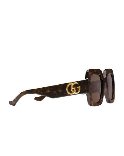 Gucci Brown Tortoiseshell Square Sunglasses