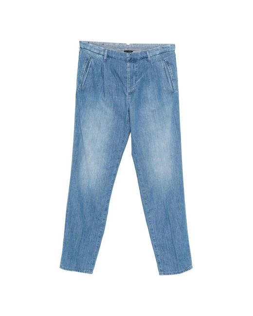 Incotex Blue Pleated Jeans for men