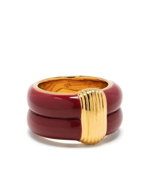 Aurelie Bidermann Red Katt Enamelled Finger Ring