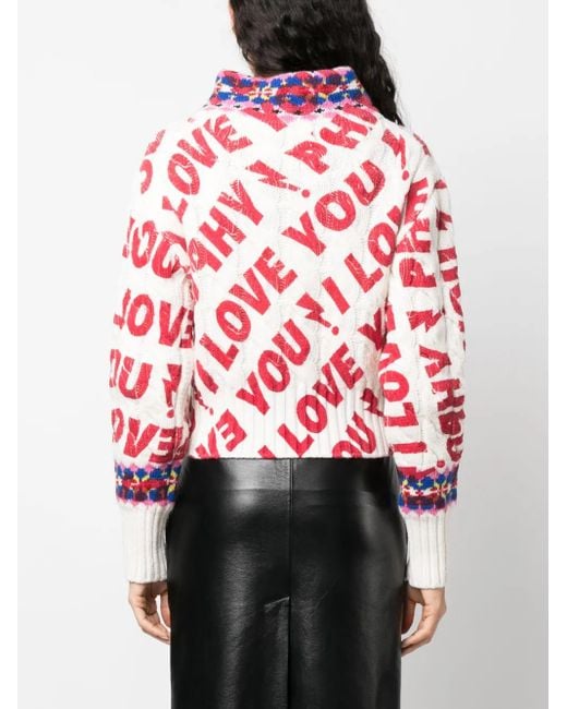 Philosophy Di Lorenzo Serafini Red Wool Logo Sweater