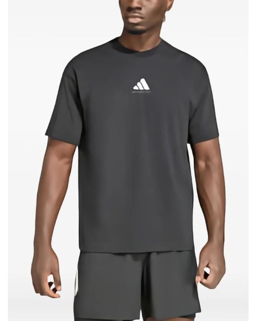 Adidas Gray Running Category Graphic-Print T-Shirt