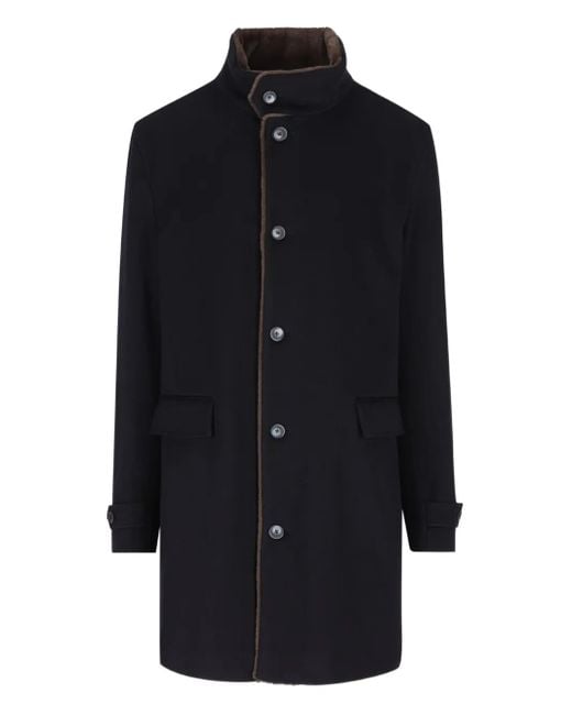 Cappotto A Collo Alto di Herno in Blue da Uomo