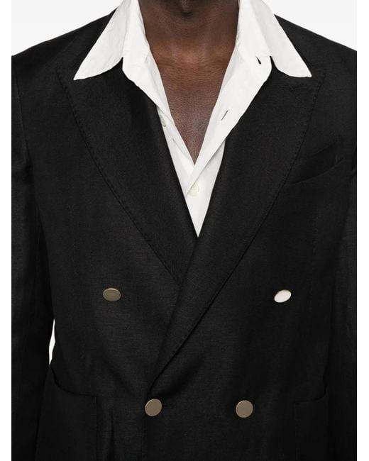 Briglia 1949 Black Bolgheri Portobellos Double-Breasted Suit for men