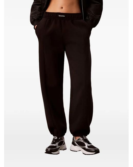 Calvin Klein Black Logo-Patch Relaxed-Fit Track Pants