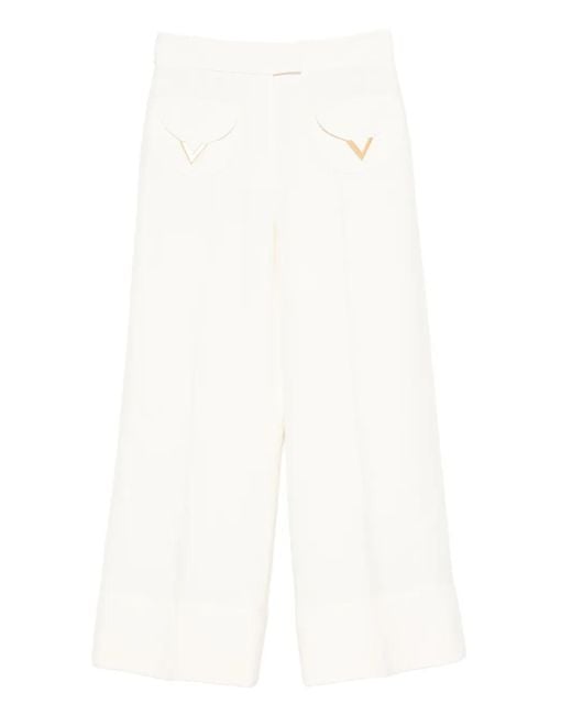 Valentino Garavani White Crepe Couture Trousers