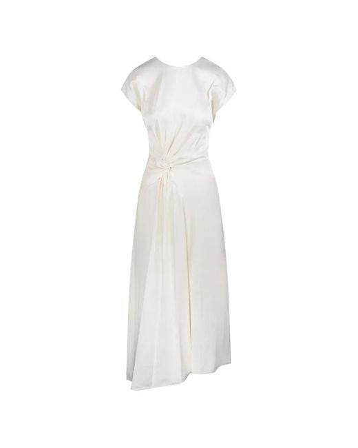Victoria Beckham White Twist-Detail Asymmetric Dress