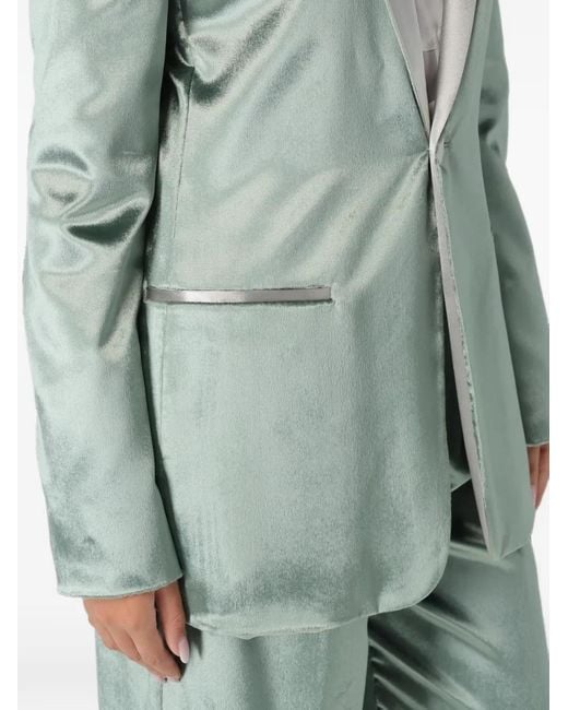 Alberta Ferretti Green Single-Breasted Blazer