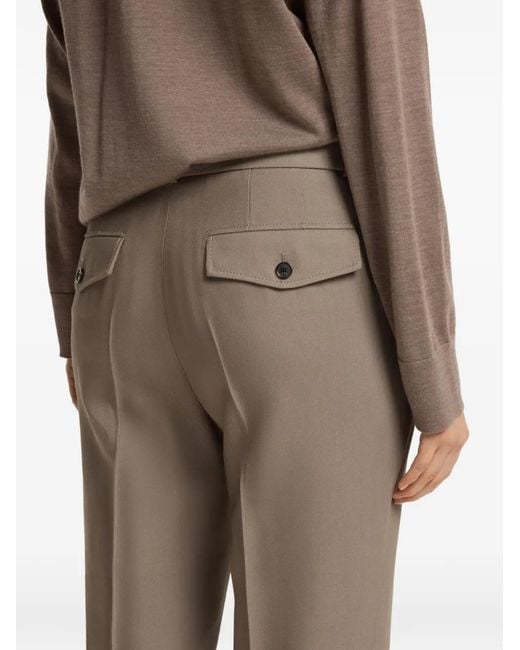 Boss Gray Gabardine Flared Trousers