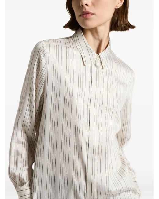 Peserico Gestreept Blouse in het White