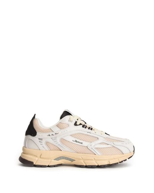 The Mercer Brand White The Re-Run Panelled Sneakers for men