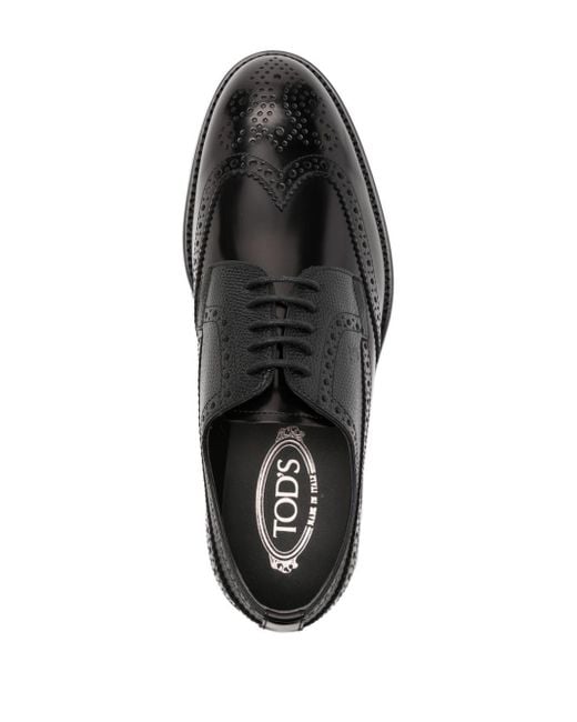 Tod's Black Lace-up Leather Brogues for men