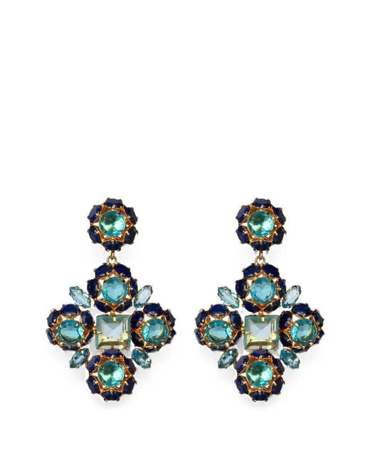 Bounkit Blue Ariadne Cluster-Drop Earrings