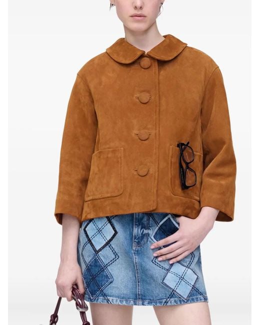 Marc Jacobs Brown Doll Peter Pan-Collar Suede Jacket